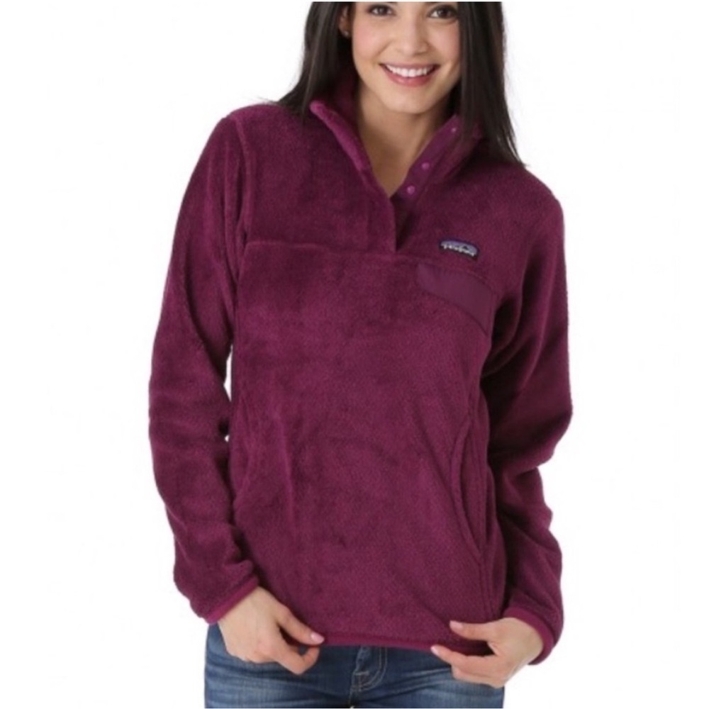 Patagonia Re-tool Snap T Fleece Pullover Size XS Merlot